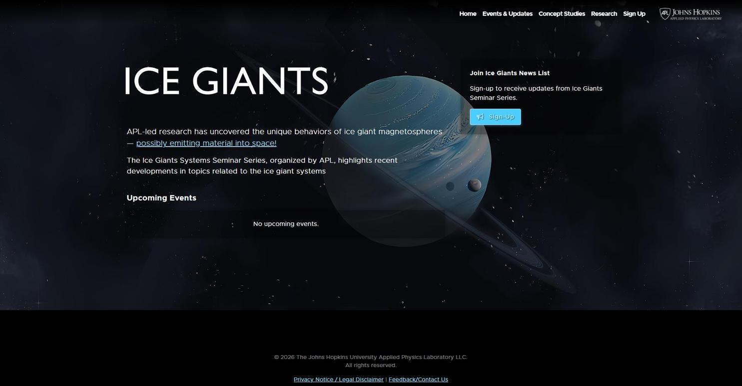Ice Giants website screenshot